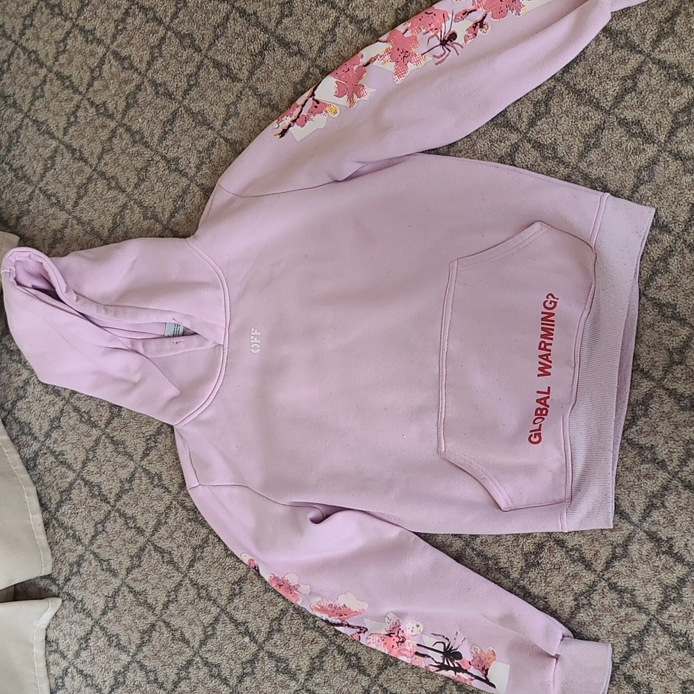 Light pink cherry blossom off-white girls sweatshirt super rare and authentic